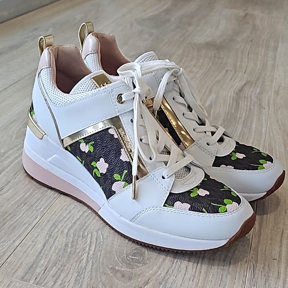 Michael Kors Georgie Wedge Sneakers - Size 7.5